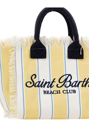 Borsa in canvas di cotone giallo e bianco SAINT BARTH KIDS | COL000102600L